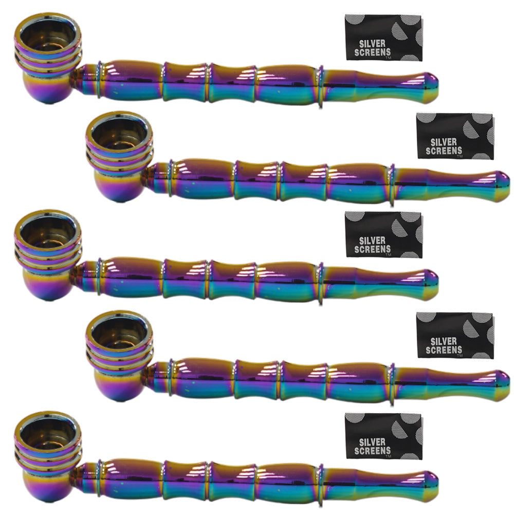 Unbranded Hand Pipe Rainbow Colored (5377) Metal 5.0"