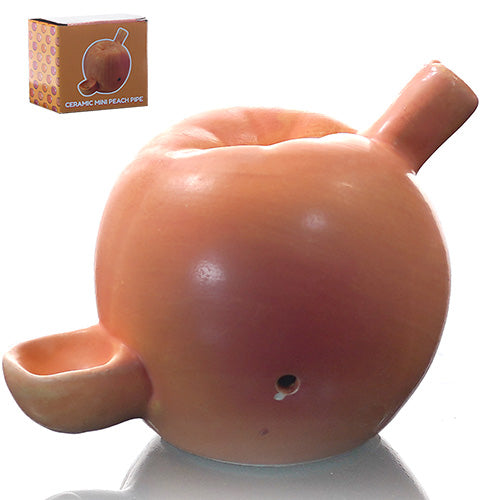 Unbranded Hand Pipe Mini Peach (6490) Ceramic 3.5"