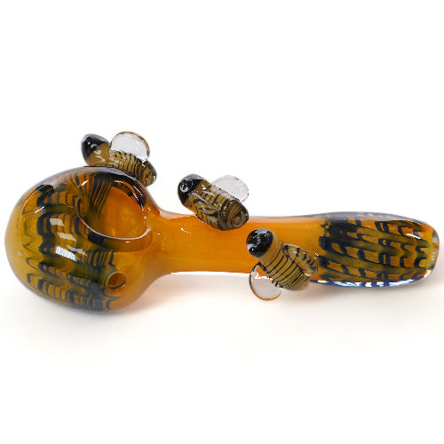 Unbranded Hand Pipe GOLD BEE ART FANCY (113038) Glass 5.0"