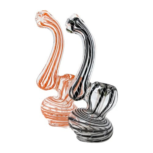 Unbranded Hand Pipe Mini Twisted Ribbon Clear Body (114013) Glass 5.0"