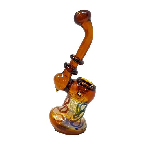 Unbranded Hand Pipe Double Rim Curvy Swirl (114019) Glass 5.5"
