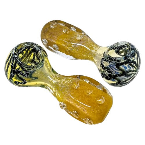 Unbranded Hand Pipe Frit & Fumed Marble Art (114026) Glass 4.5"