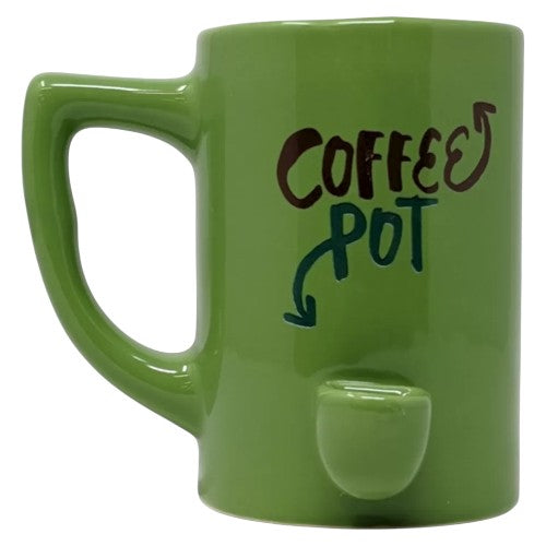 High Point Hand Pipe Green Coffee Pot Mug PM003 (114032) Ceramic 6.0"