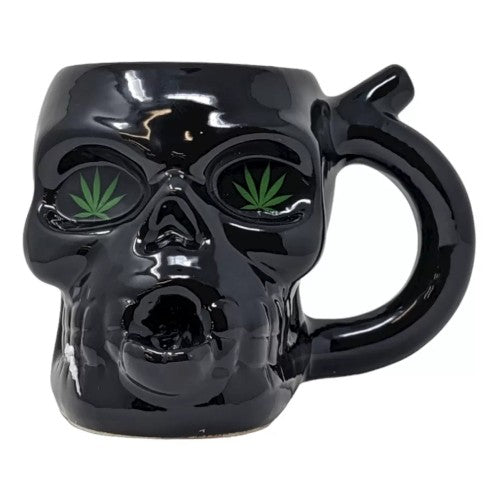 High Point Hand Pipe Black Skull Mug PM046 (114053) Ceramic 6.0"