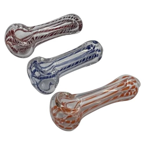 Unbranded Hand Pipe Heavy Twisted Rod Peanut (114065) Glass 2.5"