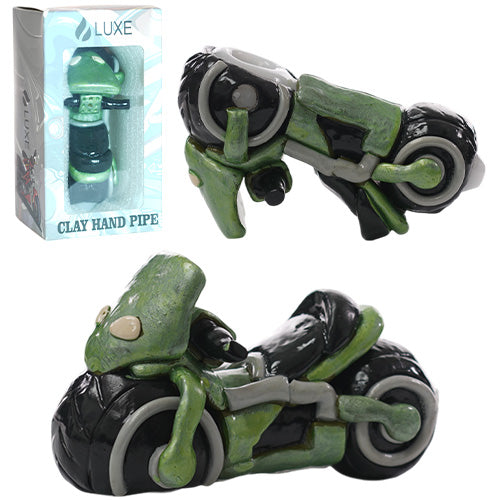 Luxe Hand Pipe Motorcycle GHP1792 (1550) Glass 5.0" Green