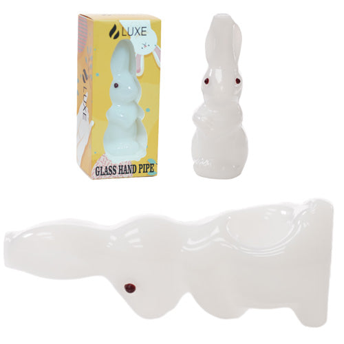Luxe Hand Pipe Bunny GHP1528 (1555) Glass 4.5" White
