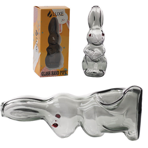 Luxe Hand Pipe Bunny GHP1528 (1555) Glass 4.5" Black