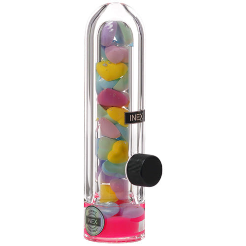 Inex Hand Pipe Center Piece INEX 3007 (2387) Glass 8.0" Hearts Pink