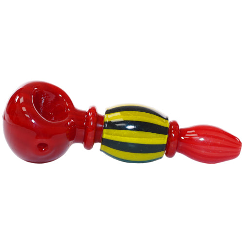 Unbranded Hand Pipe 2 Ring (2970) Glass 4.5" Red