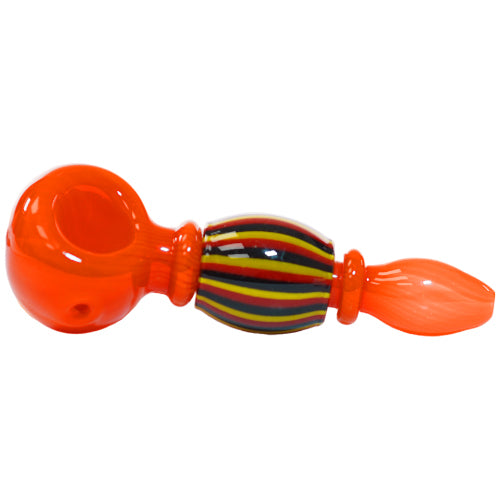Unbranded Hand Pipe 2 Ring (2970) Glass 4.5" Orange