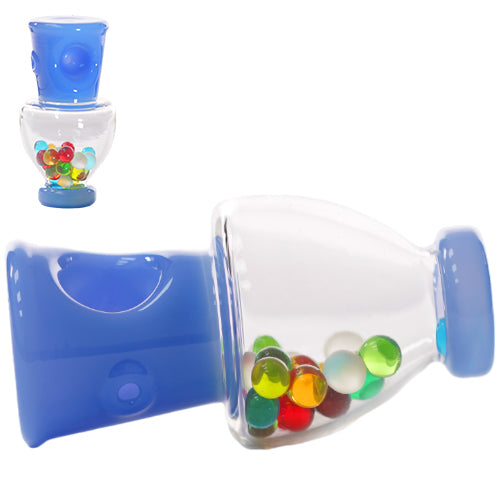 Unbranded Hand Pipe Small Balls (2971) Glass 3.5" Blue