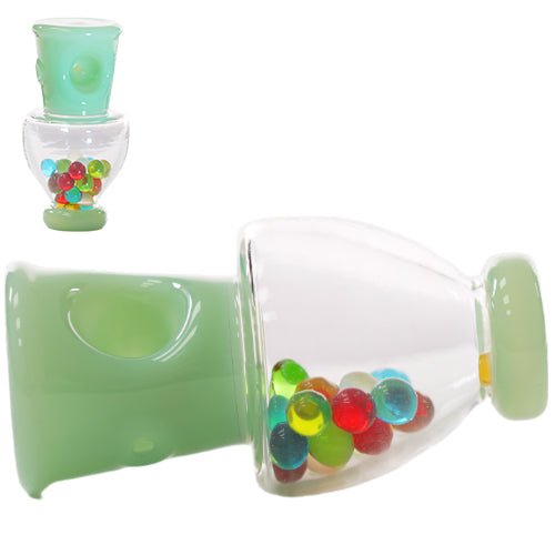 Unbranded Hand Pipe Small Balls (2971) Glass 3.5" Lighte Green