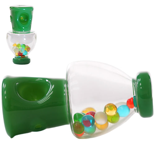 Unbranded Hand Pipe Small Balls (2971) Glass 3.5" Green