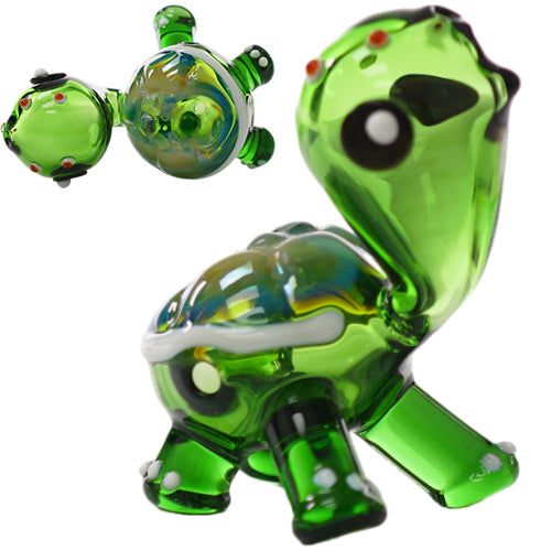 Unbranded Hand Pipe Turtle GHP1612 (2974) Glass 3.0" Green