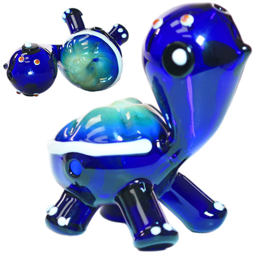 Unbranded Hand Pipe Turtle GHP1612 (2974) Glass 3.0" Blue