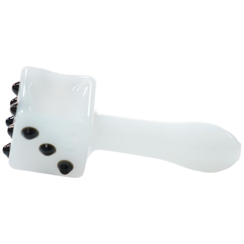 Unbranded Hand Pipe Square Dice (4556) Glass 5.0" Jade White