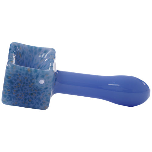 Unbranded Hand Pipe Square (4557) Glass 5.0" Jade Blue