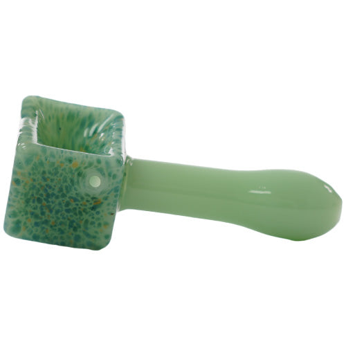 Unbranded Hand Pipe Square (4557) Glass 5.0" Jade Green