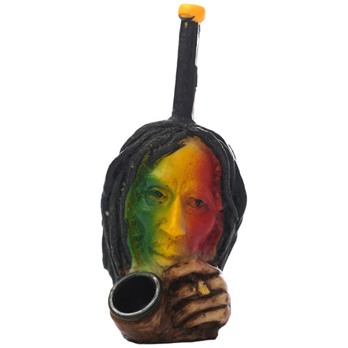 Unbranded Hand Pipe Characters (4668) Wood 5.0" Bob Rasta