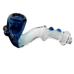 Unbranded Hand Pipe Glow in Dark HD 77 (4675) Glass 4.0" Blue