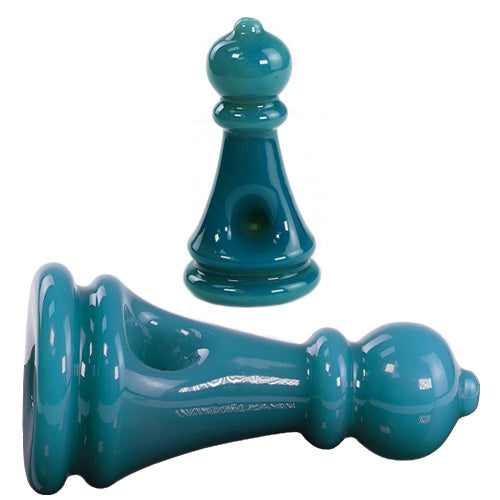 Unbranded Hand Pipe With Chess Design (4692) Glass 4.0" Blue