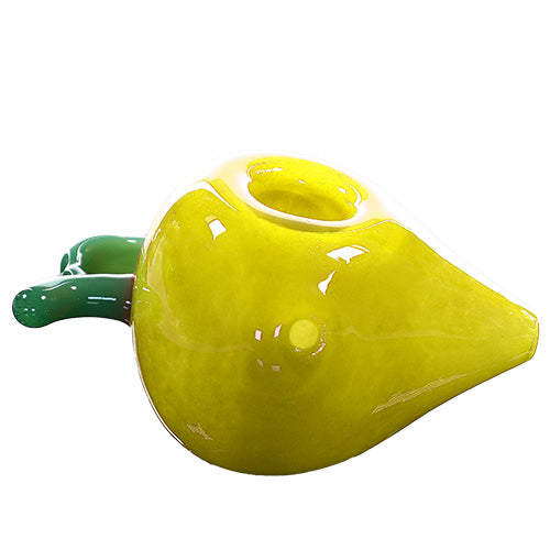 Unbranded Hand Pipe Strawberry (4778) Glass 4.0" Yellow