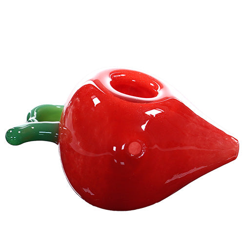 Unbranded Hand Pipe Strawberry (4778) Glass 4.0" Red