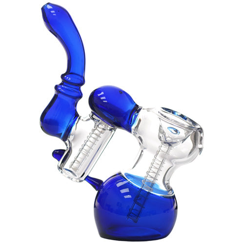 Unbranded Bubbler Double Chambler (4890) Glass 7.0" Blue