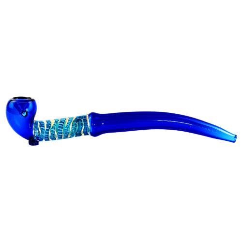 Unbranded Hand Pipe SherlockStriped (4998) Glass 10.0" Blue
