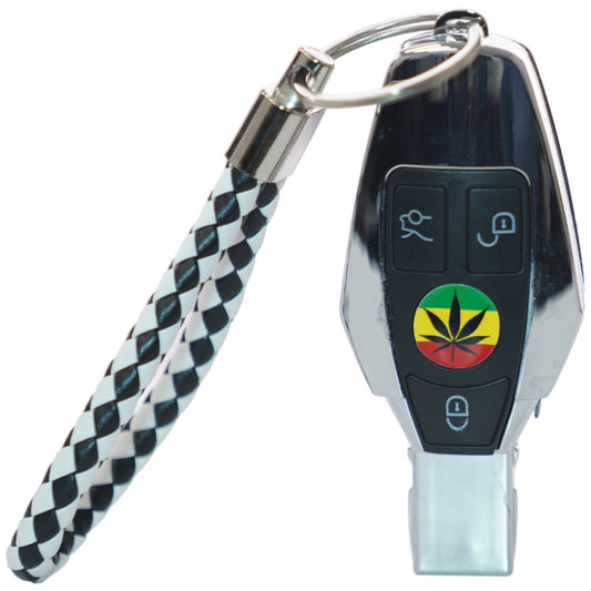 Unbranded Hand Pipe Car Remote (5373) Metal 3.5" Chrome