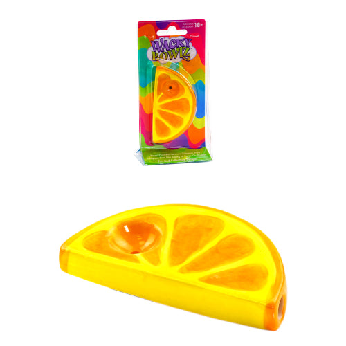 Unbranded Hand Pipe Wacky Bowlz (6160) Ceramic 3.5" Orange Slice
