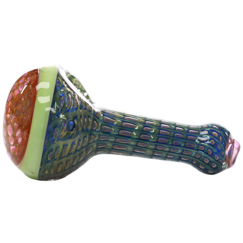 Unbranded Hand Pipe Honecomb Gold Fumed SB 2511 (7482) Glass 5.0" Green