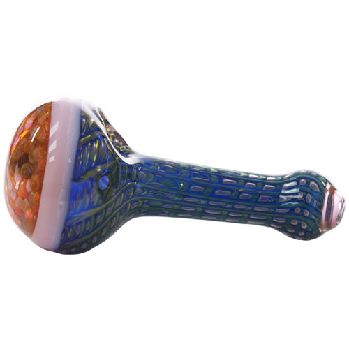 Unbranded Hand Pipe Honecomb Gold Fumed SB 2511 (7482) Glass 5.0" Pink