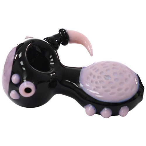 Unbranded Hand Pipe Smile Color Honecomb SB 7065 (7484) Glass 5.0" Pink