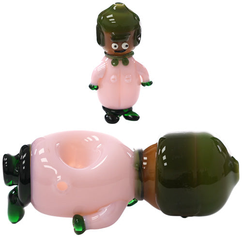 Unbranded Hand Pipe Character SB 7076 (7490) Glass 5.0" Pink