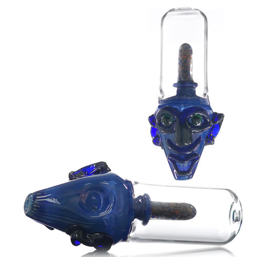 Unbranded Hand Pipe Monster FaceSB 2722 (8076) Glass 5.0" Blue