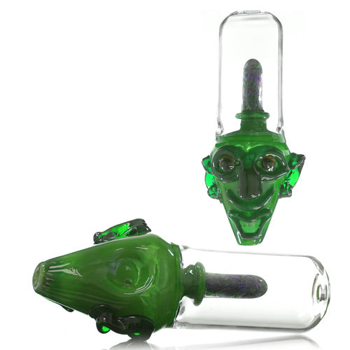 Unbranded Hand Pipe Monster FaceSB 2722 (8076) Glass 5.0" Green