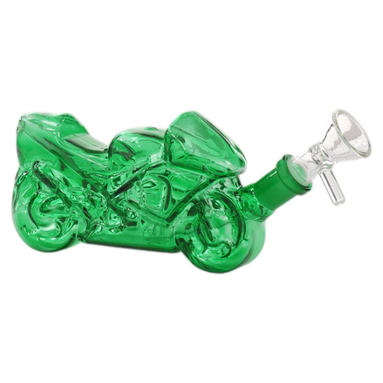 Unbranded Glass Motorcycle (1445) 7.0" Green