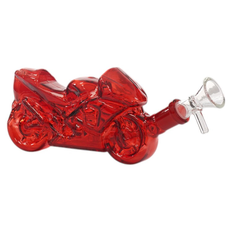 Unbranded Glass Motorcycle (1445) 7.0" Red