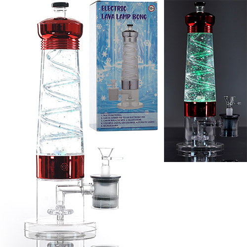 Unbranded Glass Lamp Electric Lava Lamp (6127) 14.0" Red