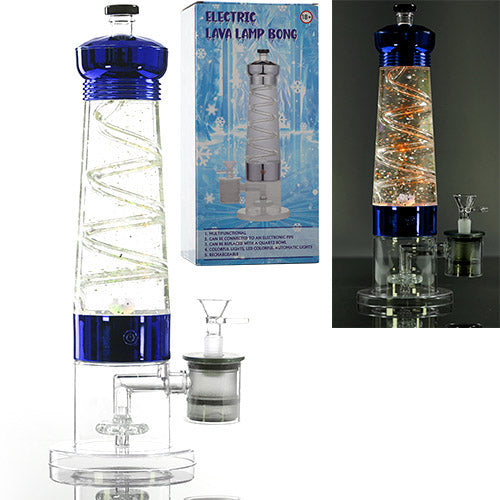 Unbranded Glass Lamp Electric Lava Lamp (6127) 14.0" Blue