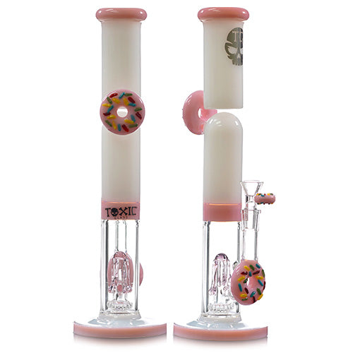 Toxic Glass Double Donut Straight Shooter (6249) 14.0" Pink