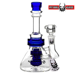 Pit Bull Glass Glass Double Shower (6501) 7.5" Blue