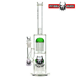 Pit Bull Glass Glass Double Tree Sower With 10 Arms (6512) 16.0" Green