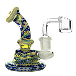 Unbranded Glass Full Twiste (6531) 5.0" Blue