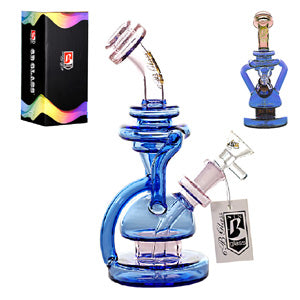 6B Glass Glass Recycler - With Gift Box (6650) 8.0" Blue/Pink