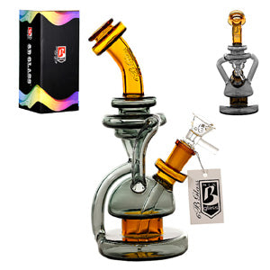 6B Glass Glass Recycler - With Gift Box (6650) 8.0" Brown/Black