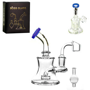 Boss Glass With 4mm banger & Termal (6670) 5.0" Blue
