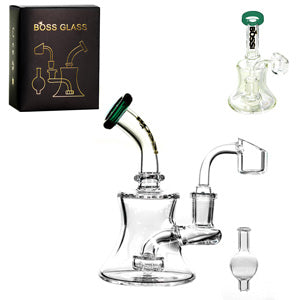 Boss Glass With 4mm banger & Termal (6670) 5.0" Teal